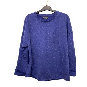 Vince Blue Grey Sparkled Pullover Sweatshirt with Zipped on the Back Med